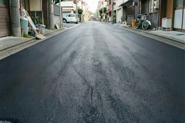 切削オーバーレイ後の新しい舗装面